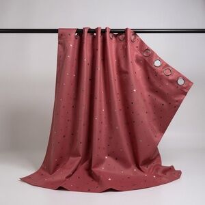 BGment - Pink and Silver Star Blackout Curtains/Drapes - 64” L x 43” W